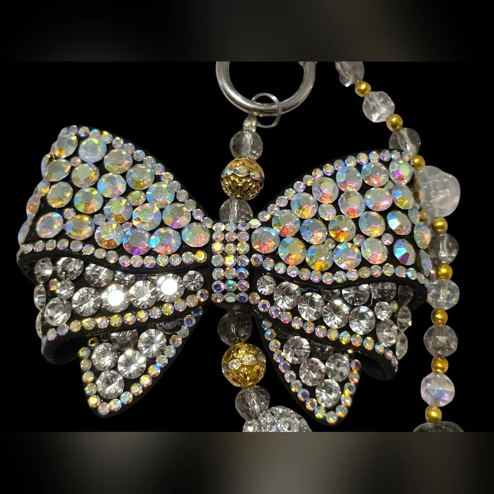 Elegant Crystal Bow Bag Charm
